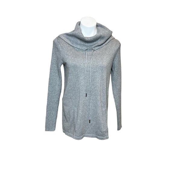 Karl Lagerfeld metallic silver cowl neck sweater size S - Picture 1 of 16